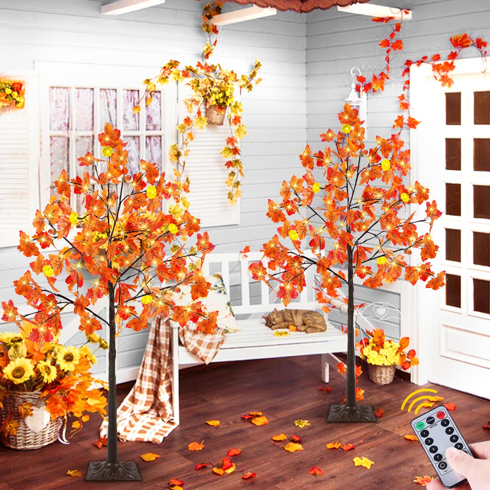 TURNMEON tree on mantel showing indoor styling and cozy lighting benefit