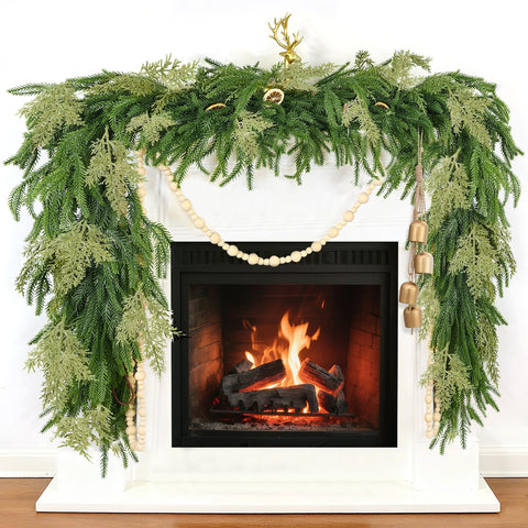 TURNMEON garland used as table centerpiece creating abundant tabletop greenery
