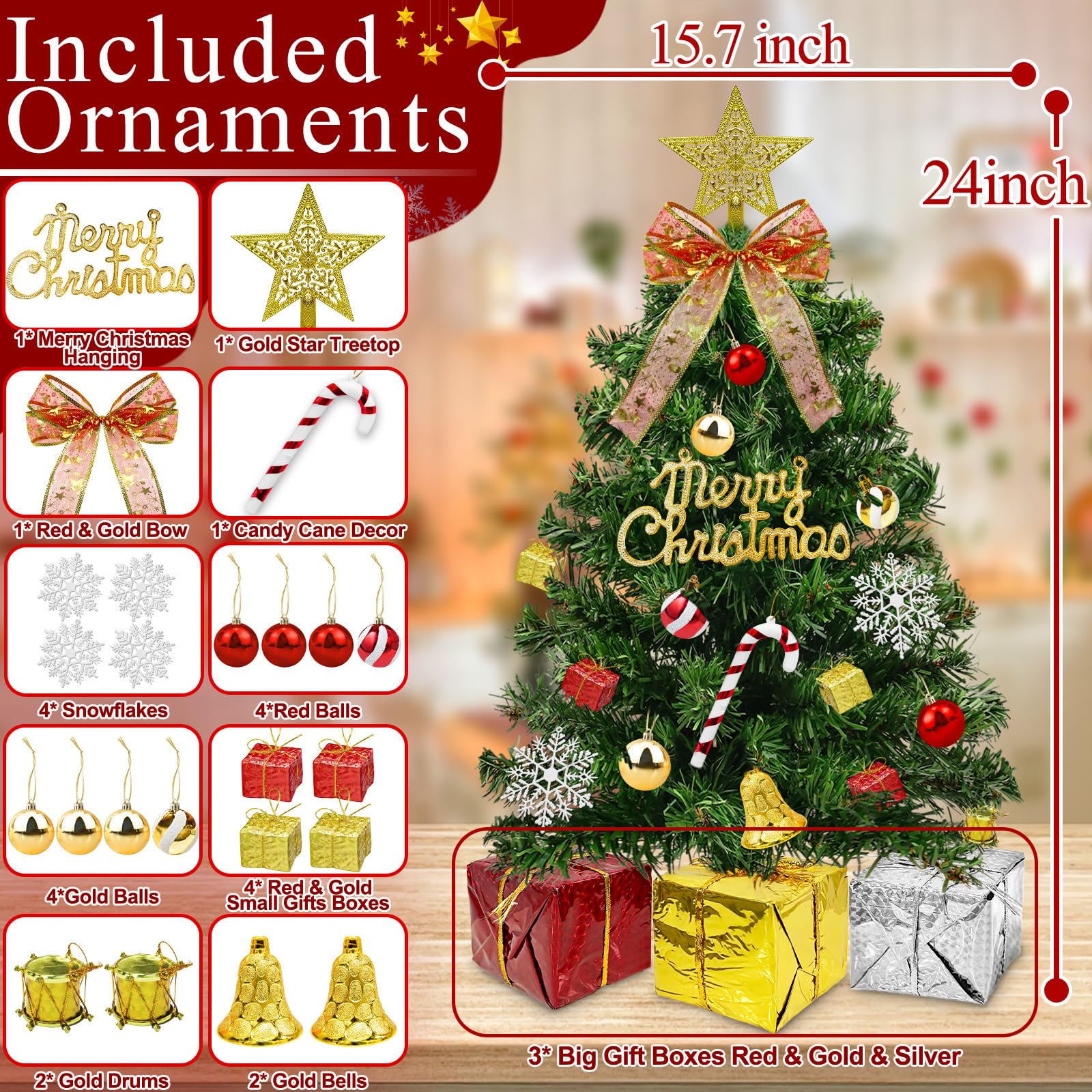 TURNMEON close-up of included ornaments highlighting texture and ready-to-hang benefit