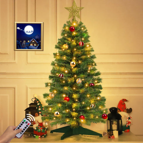 TURNMEON tree in living room creating cozy holiday ambiance