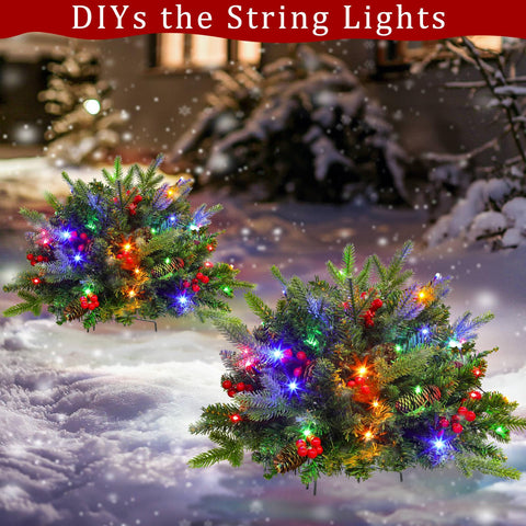 TURNMEON urn filler styled on a porch adding instant holiday curb charm