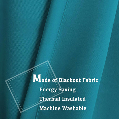 Turquoize grommet detail highlighting sturdy metal eyelets for easy hanging