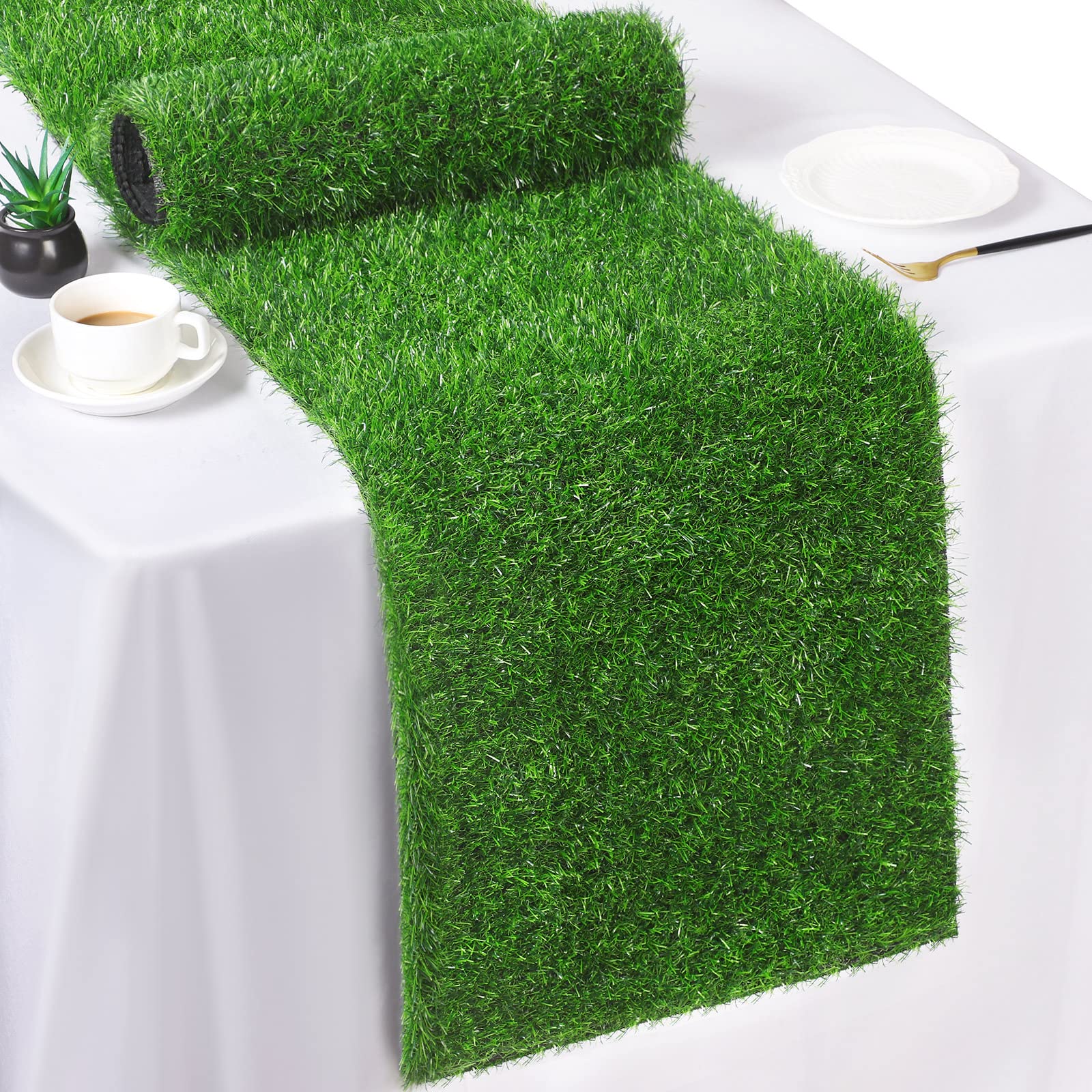 TURSTIN front view of grass runner showing full 12x108 size and crisp green benefit