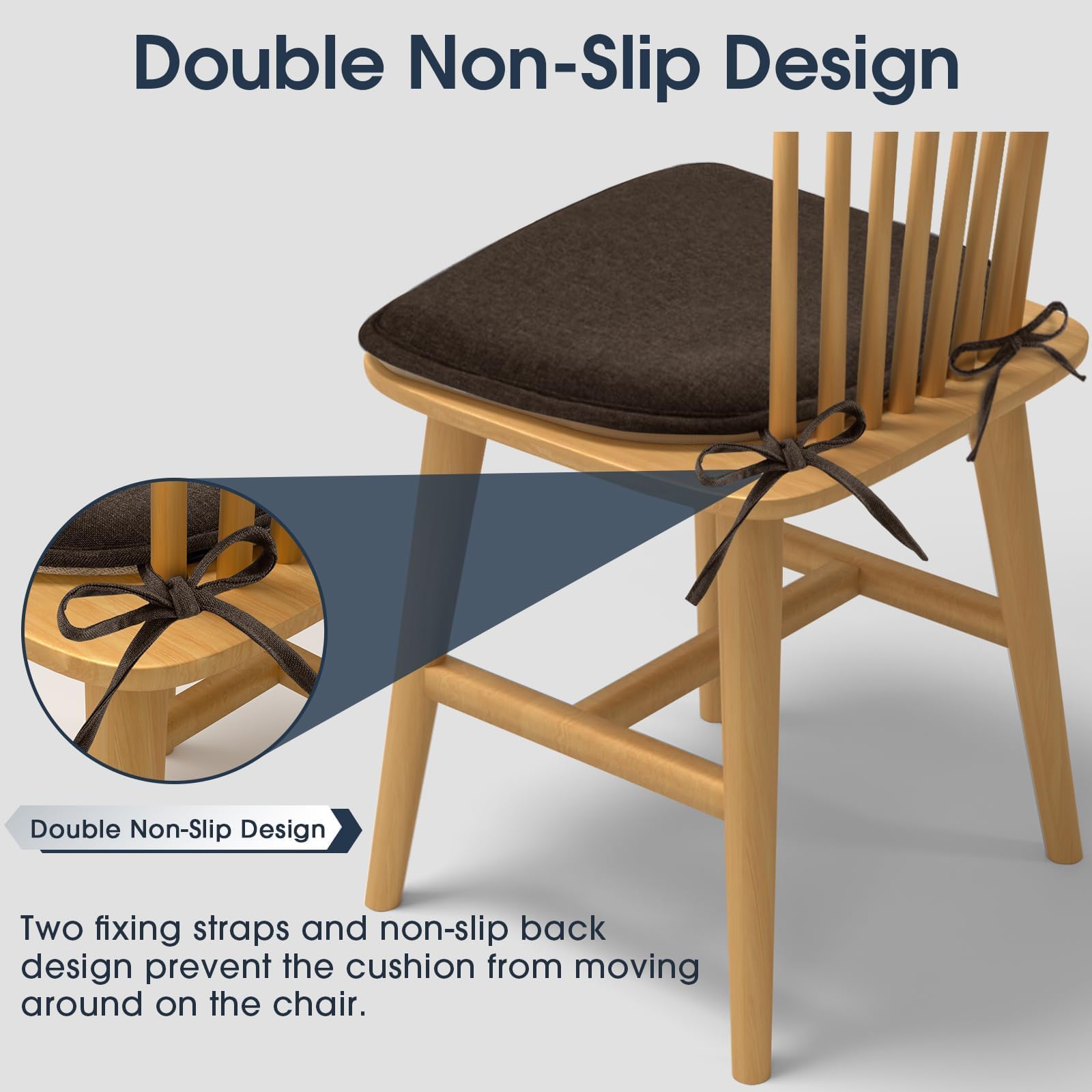 TushGuard adjustable tie attached to chair slat showing secure fit and stability