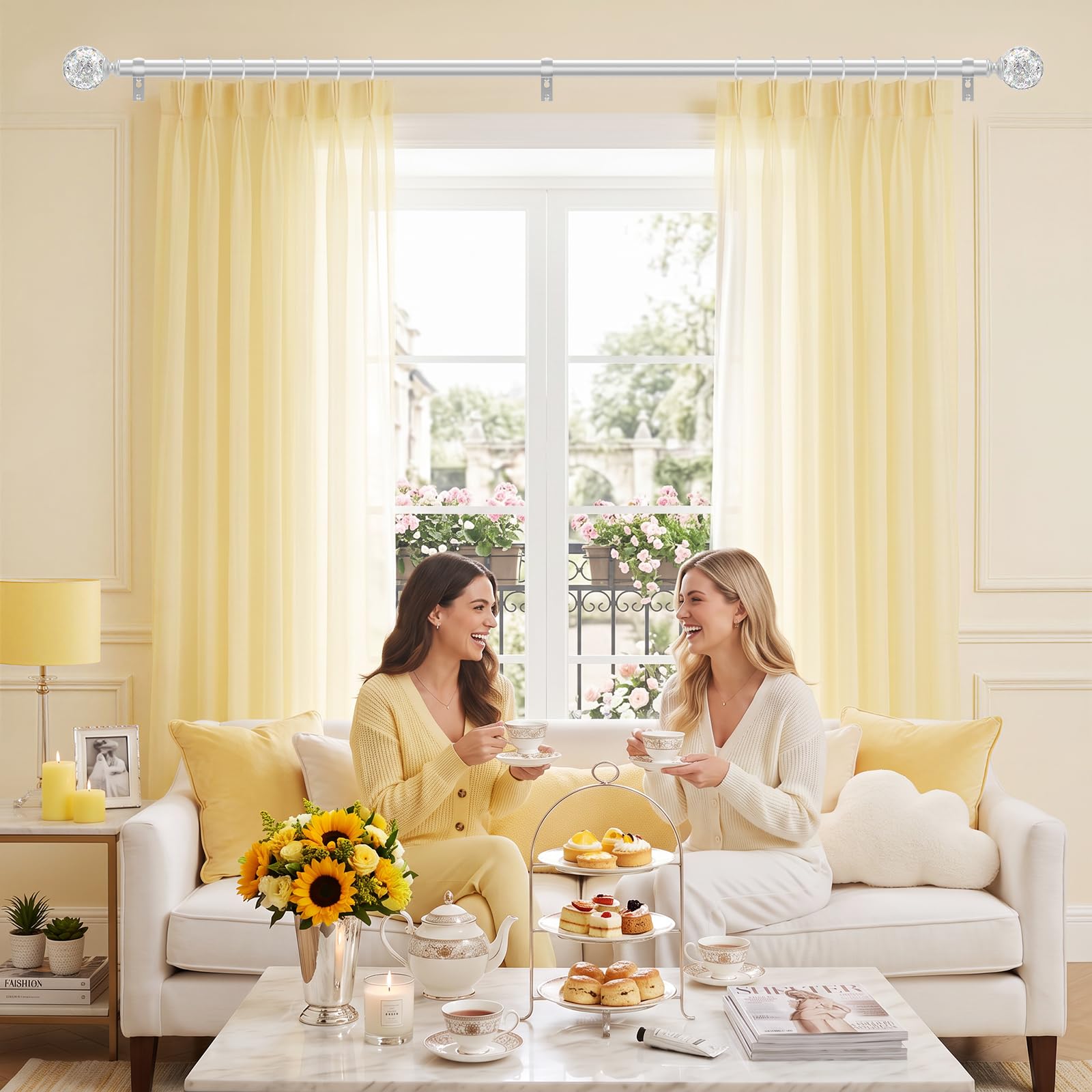 TVWOO ceiling-mounted rod showing alternate installation and clean lines