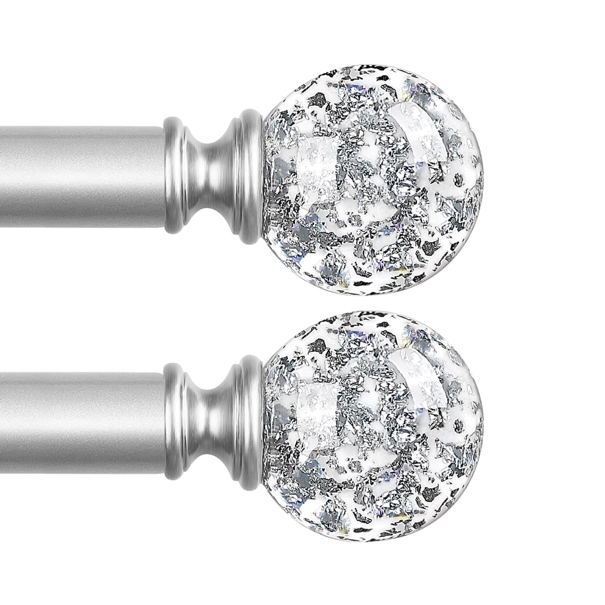 TVWOO packaged 2-pack rods showing front view and hardware for easy installation