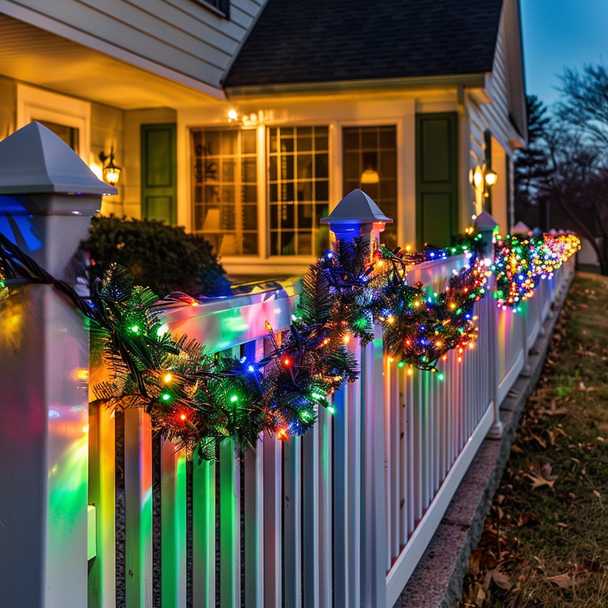 TW SHINE garland draped across mantel offering instant holiday ambiance and coverage