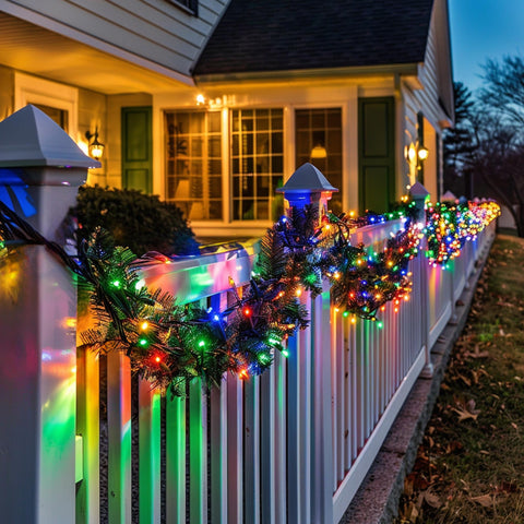 TW SHINE garland draped across mantel offering instant holiday ambiance and coverage