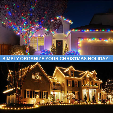 TW SHINE outdoor roofline display at night highlighting even light placement