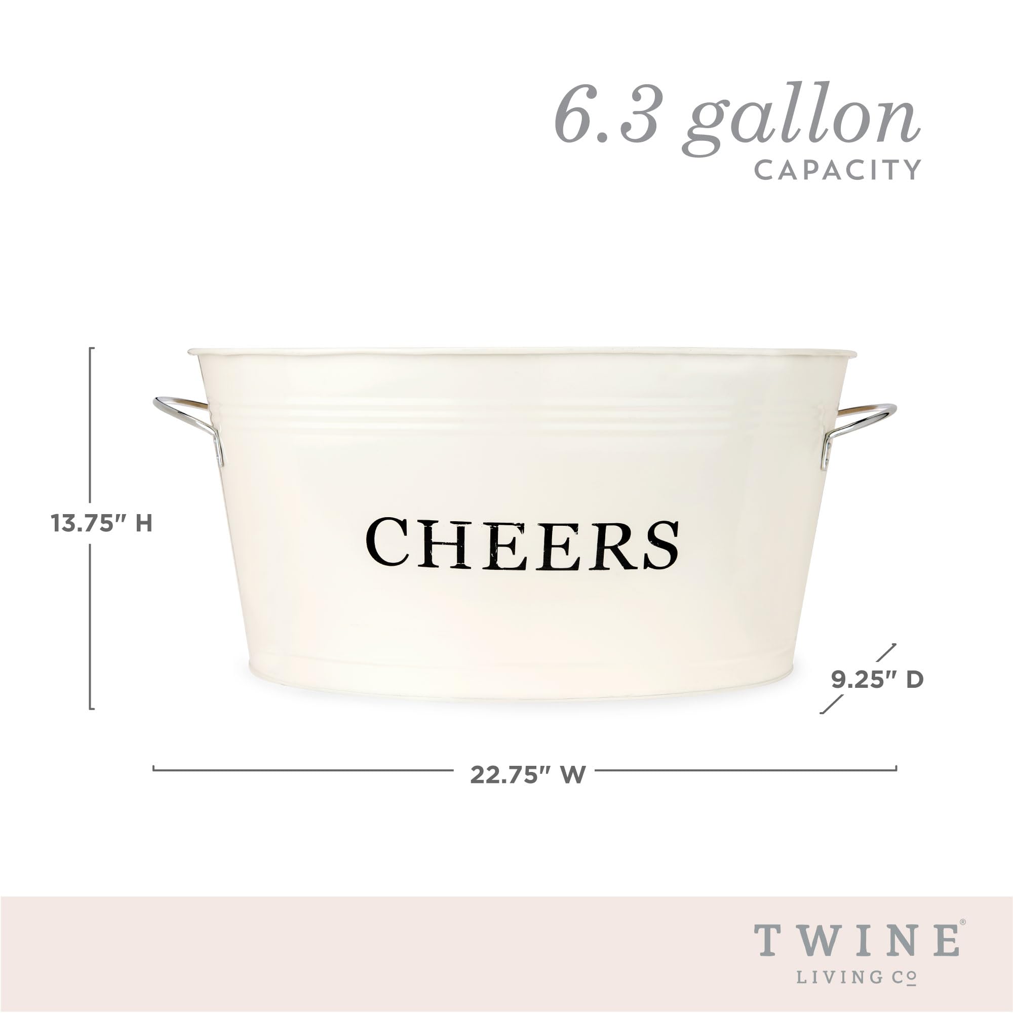 Twine tub on patio table adding farmhouse style and easy self-serve access
