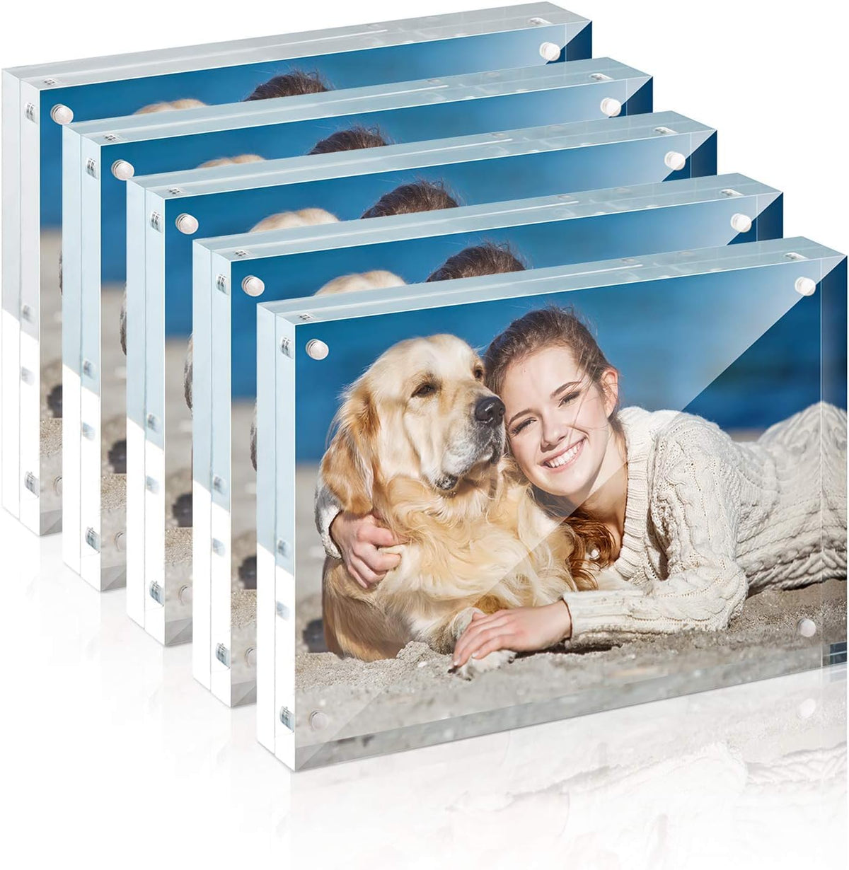 TWING front view of a 4x6 acrylic frame showing clear photo display and modern look