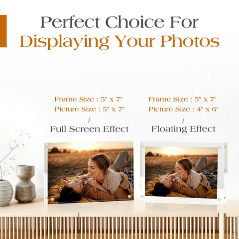TWING double-sided display showing two photos visible from both sides benefit