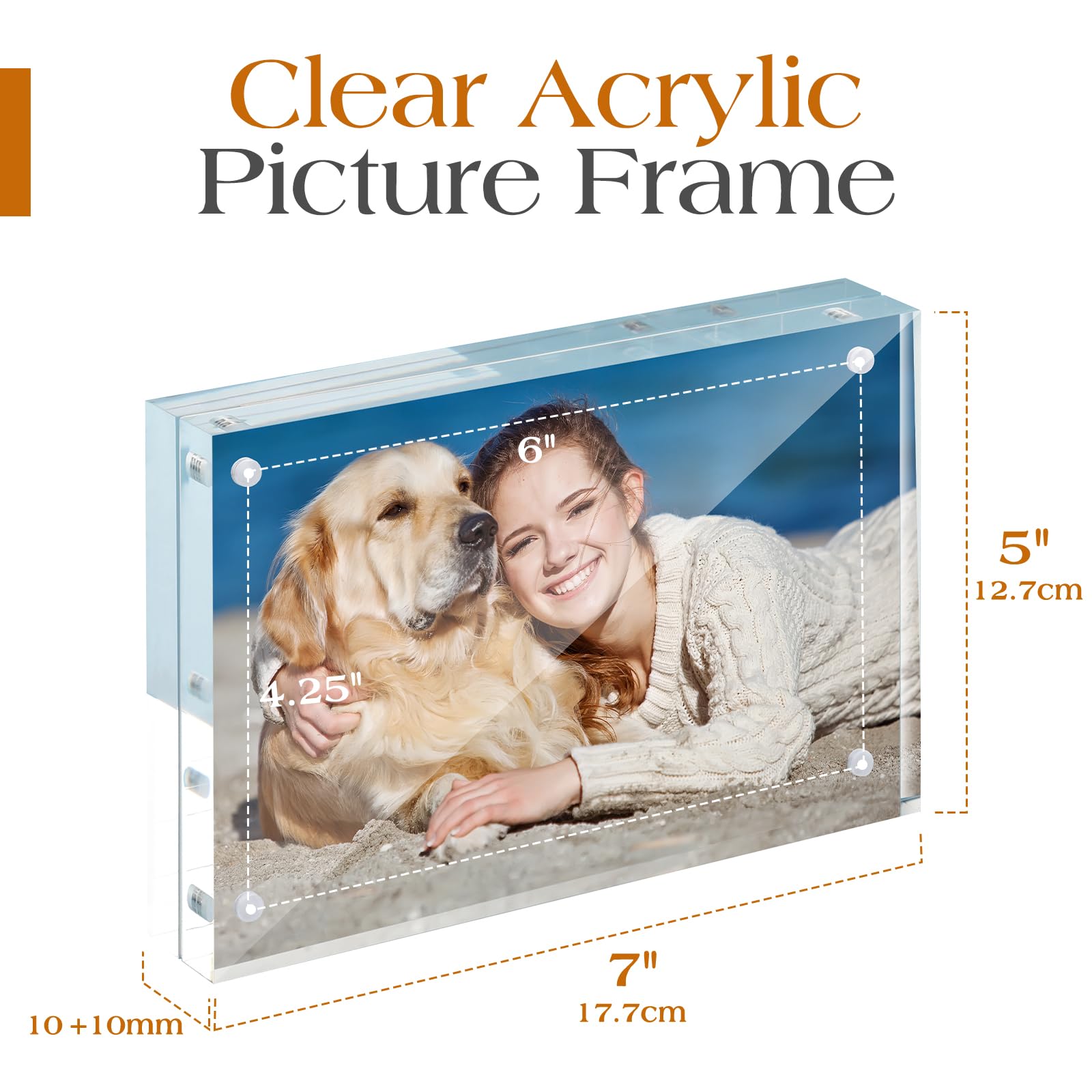 TWING open magnetic acrylic frame demonstrating easy photo changes benefit