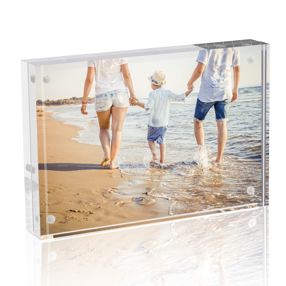 TWING front view clear 8x10 acrylic frame showing minimalist display benefit