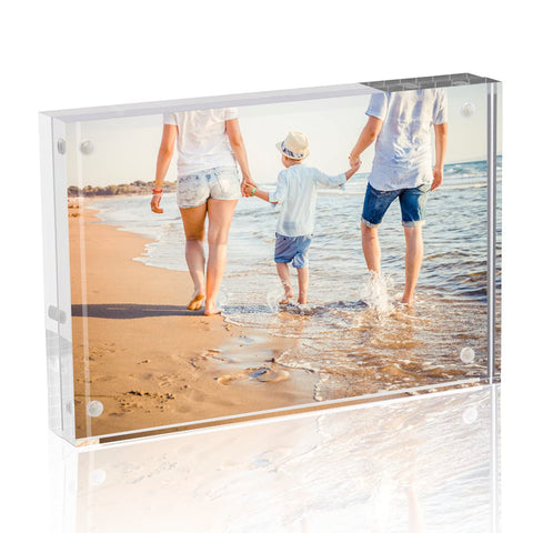 TWING front view clear 8x10 acrylic frame showing minimalist display benefit