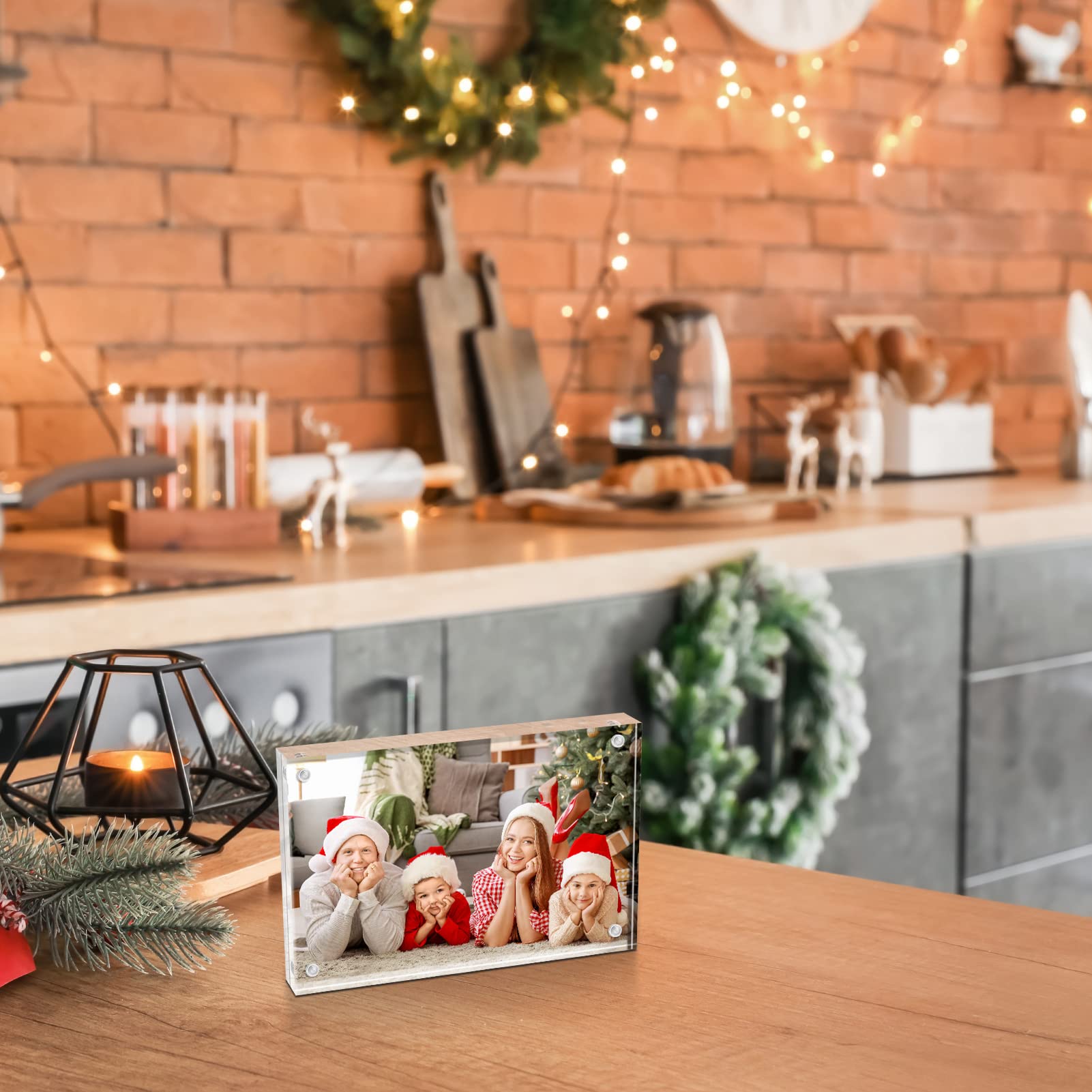 TWING desk lifestyle with frame styled as decor offering sleek aesthetic benefit