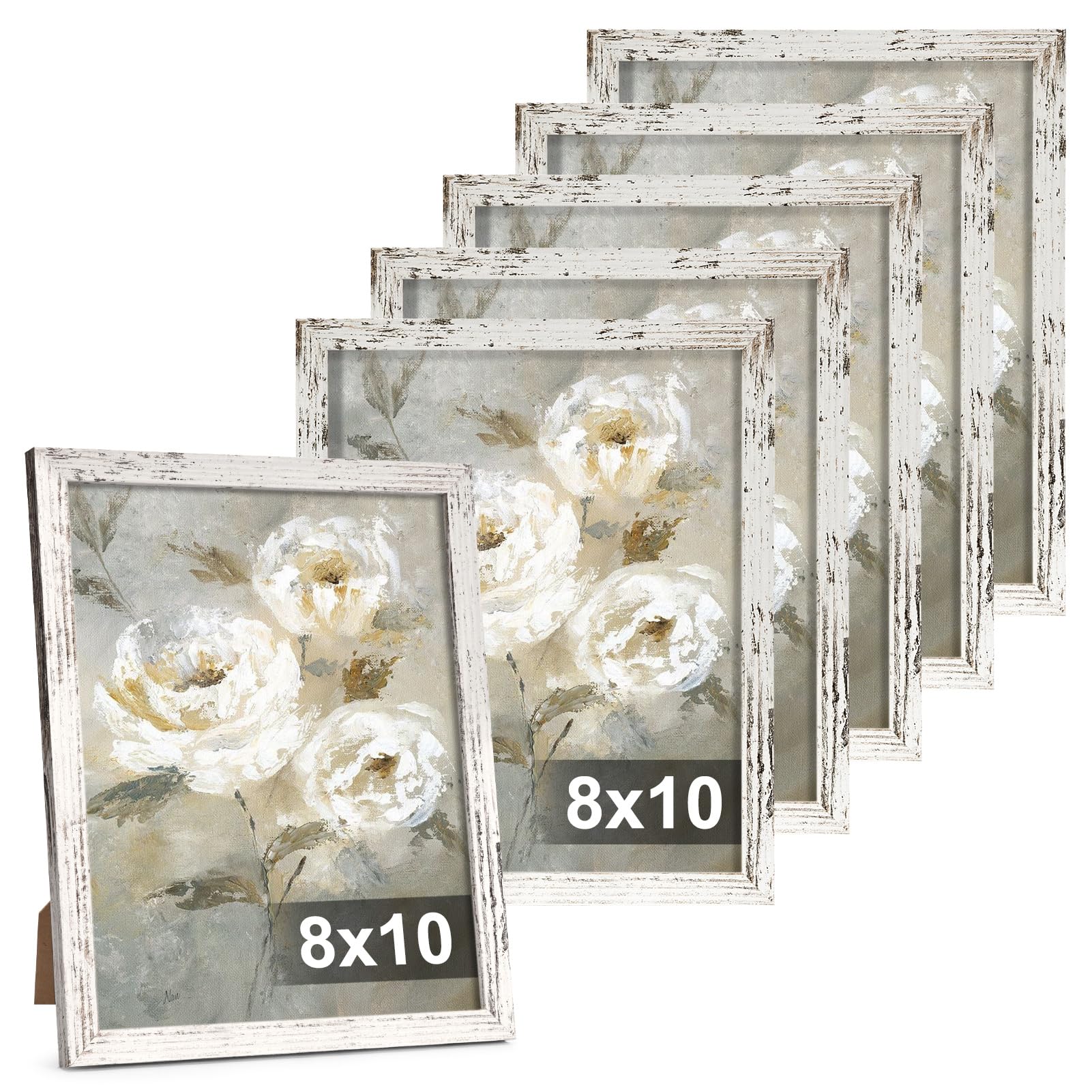 TWING distressed white front view showing rustic finish and clean edges for cohesive decor
