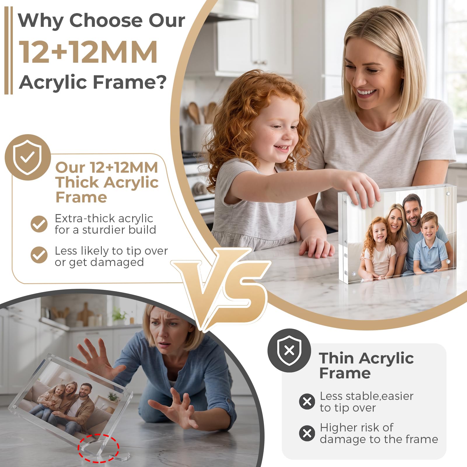 TWING double-sided display showing two photos and versatile viewing benefit