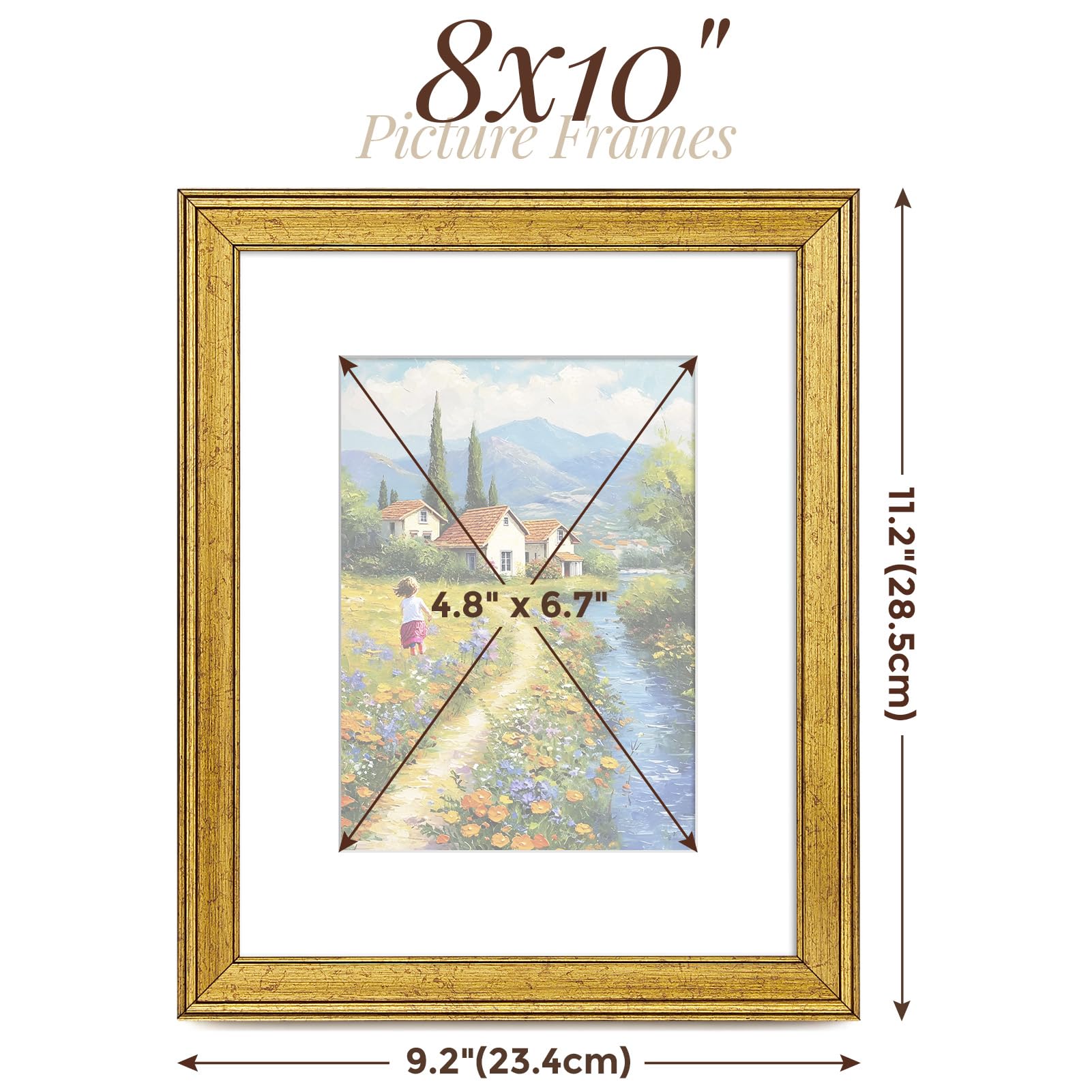 TWING frame closeup texture highlighting rustic-gold grain benefit: adds warm visual depth