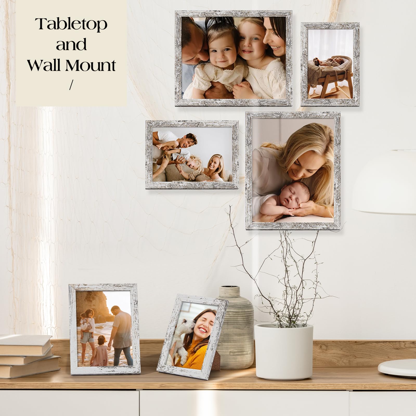 TWING frames on tabletop in living room demonstrating stylish display and instant room refresh