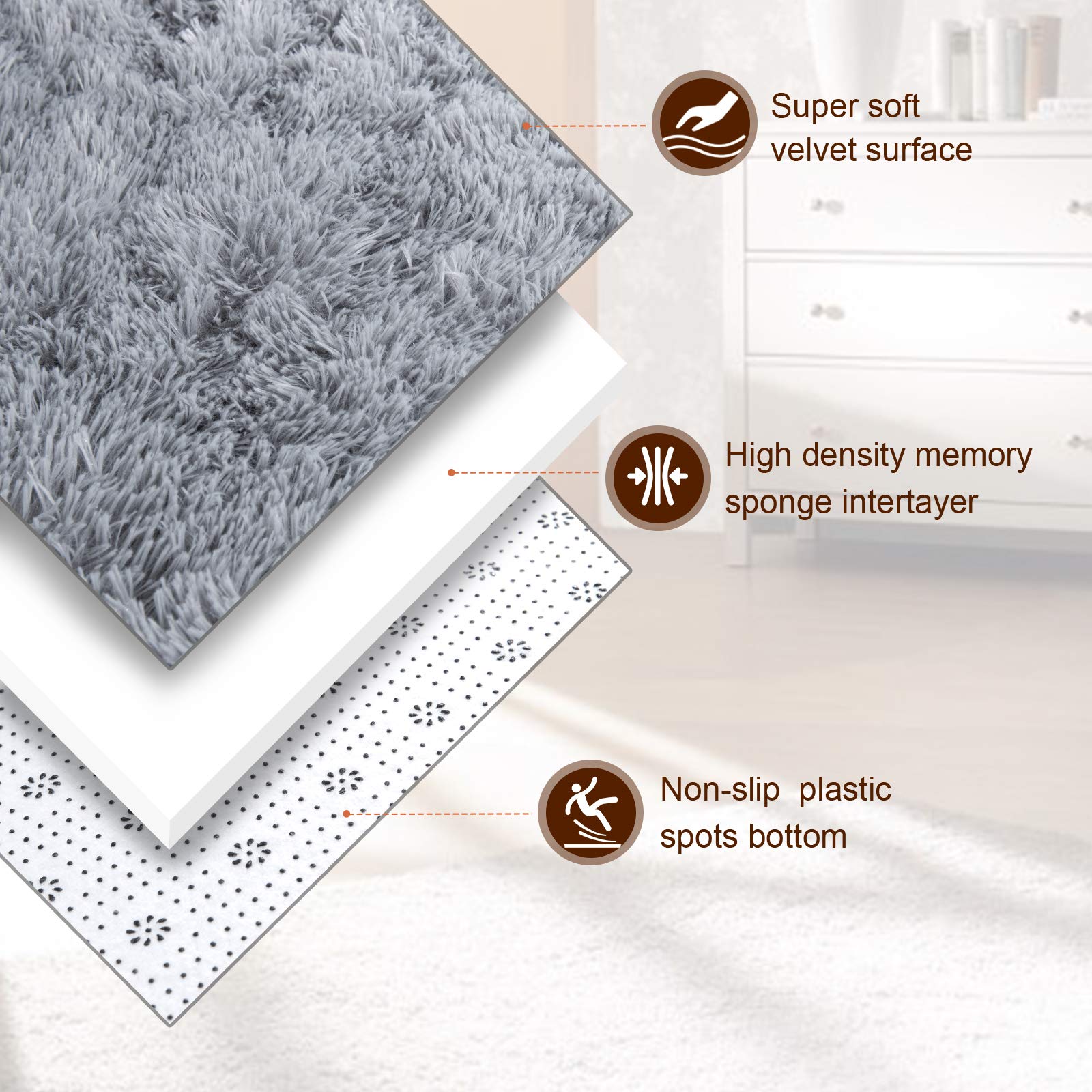 TWINNIS close-up of fluffy microfiber pile highlighting soft tactile comfort