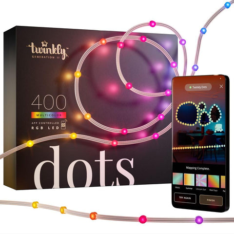 Twinkly showing front packaging and product overview benefits of simplicity