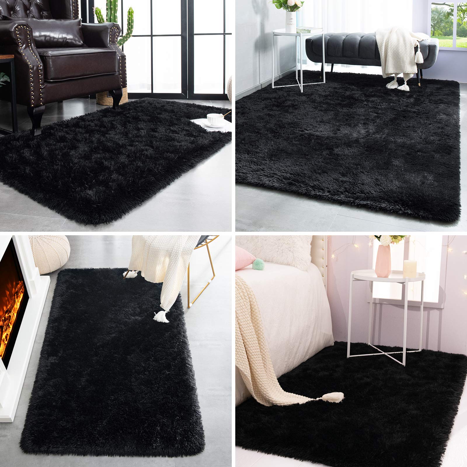 TWINNIS rug beside bed to show 5x8 scale and appropriate bedroom coverage