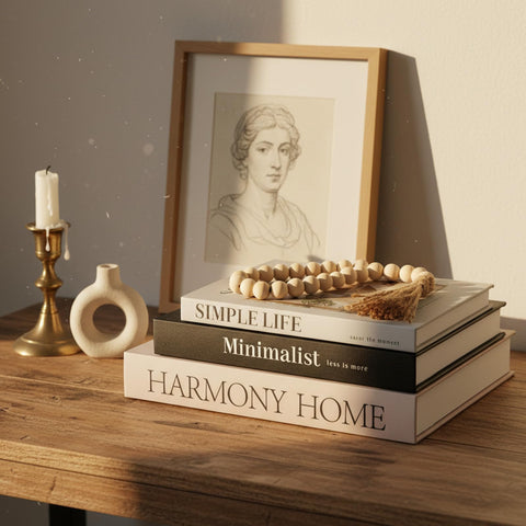 TwoDays wood bead garland detail included for instant tabletop styling