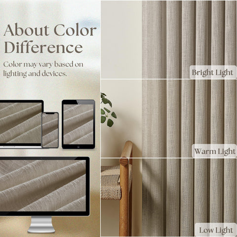 TWODRAPES back tab and hooks view enabling hidden-rod hanging and casual styling