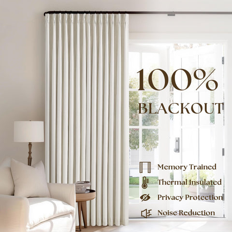 TWODRAPES visible blackout liner at hem demonstrating 100% light blocking and improved privacy