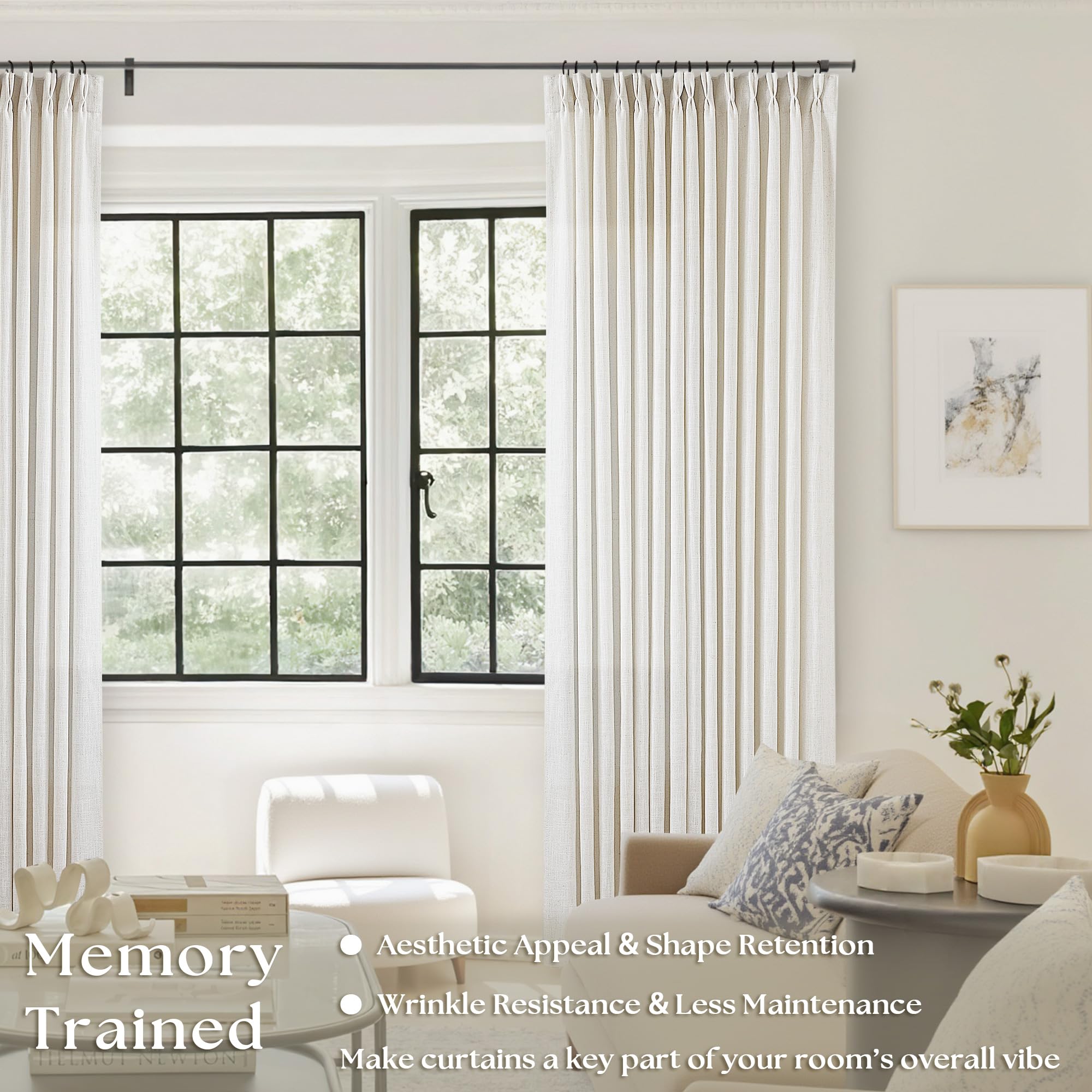 TWODRAPES close-up flax texture highlighting thicker 400GSM fabric durability