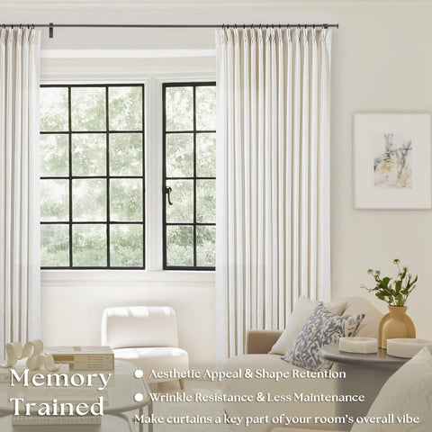 TWODRAPES close-up of linen texture highlighting rich flax look and durability