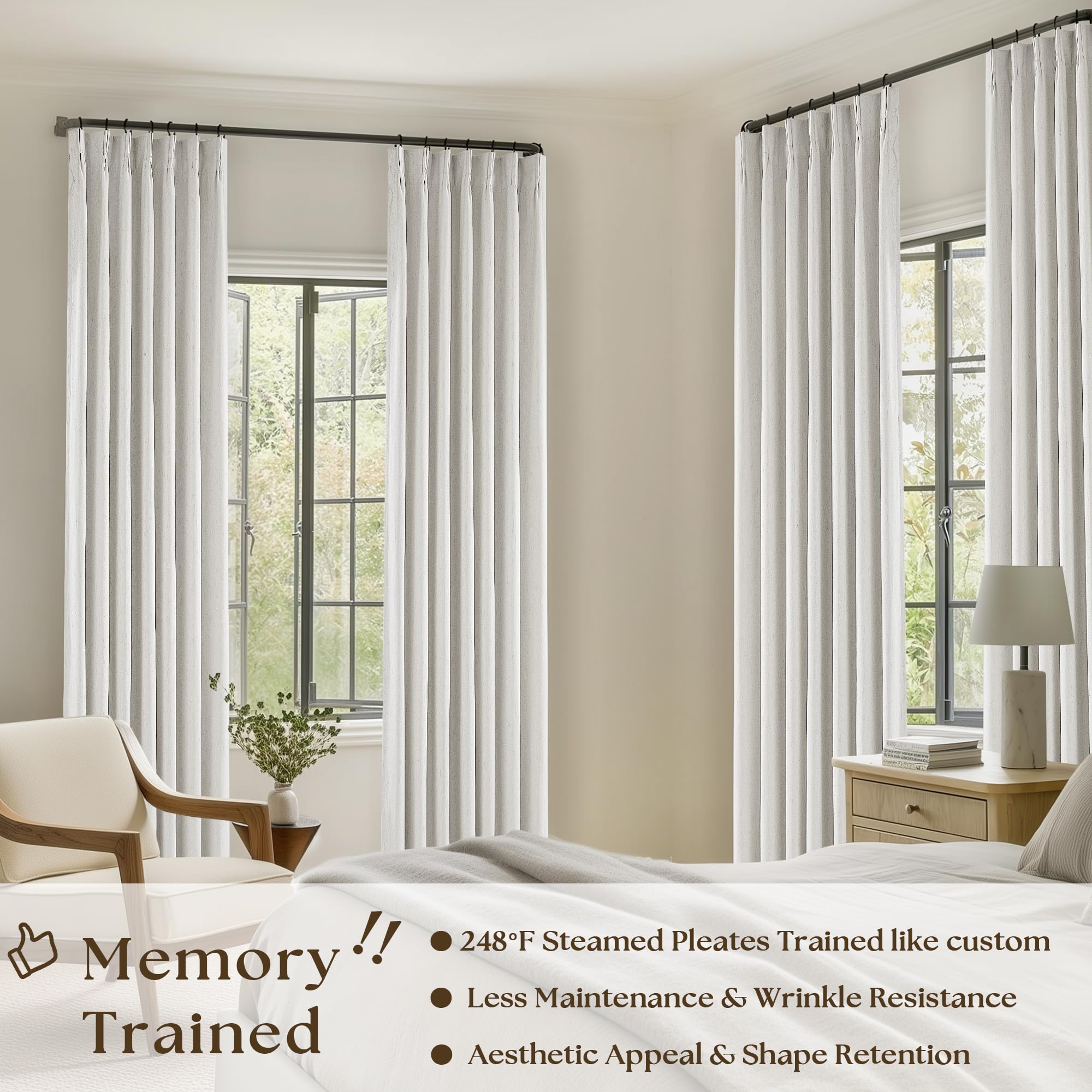 TWODRAPES close-up linen texture revealing fabric depth and natural warmth