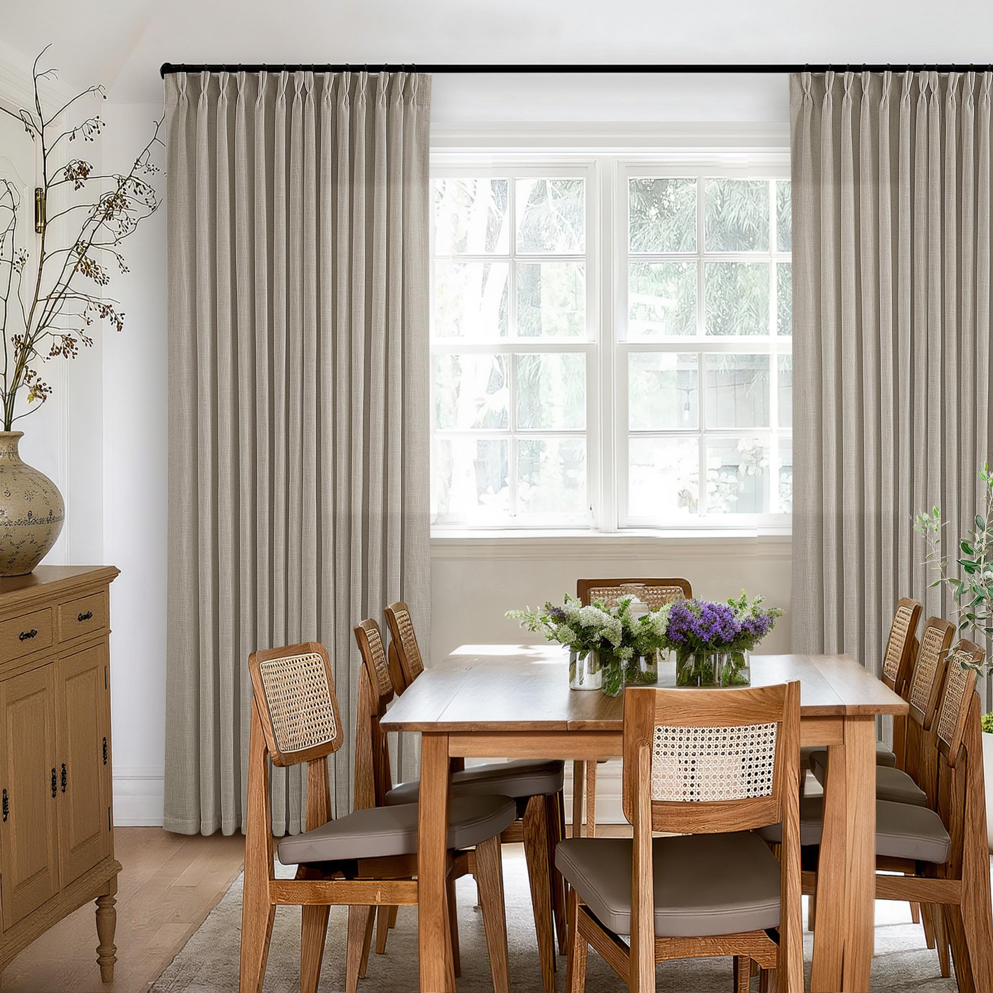 TWODRAPES full-length panel staged in a living room conveying refined ambiance