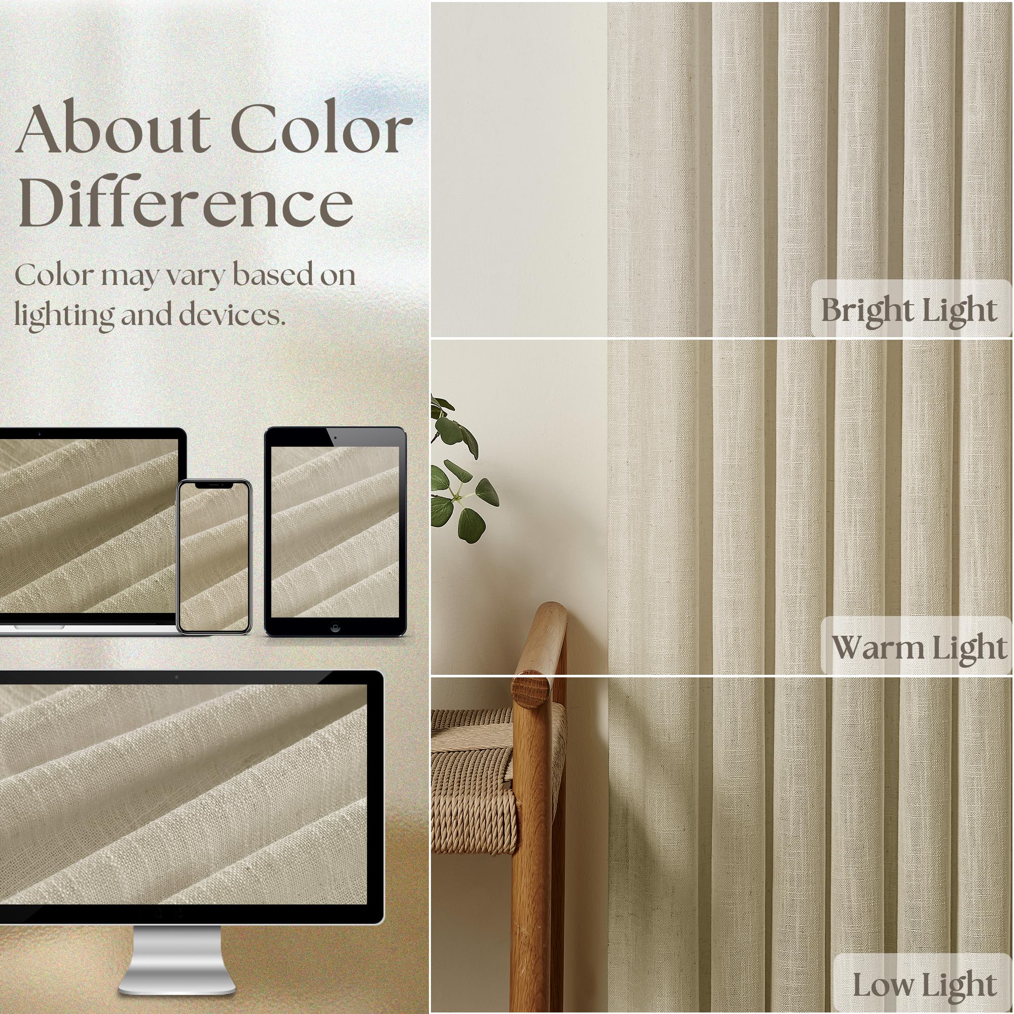 TWODRAPES included hooks and metal rings showing easy installation