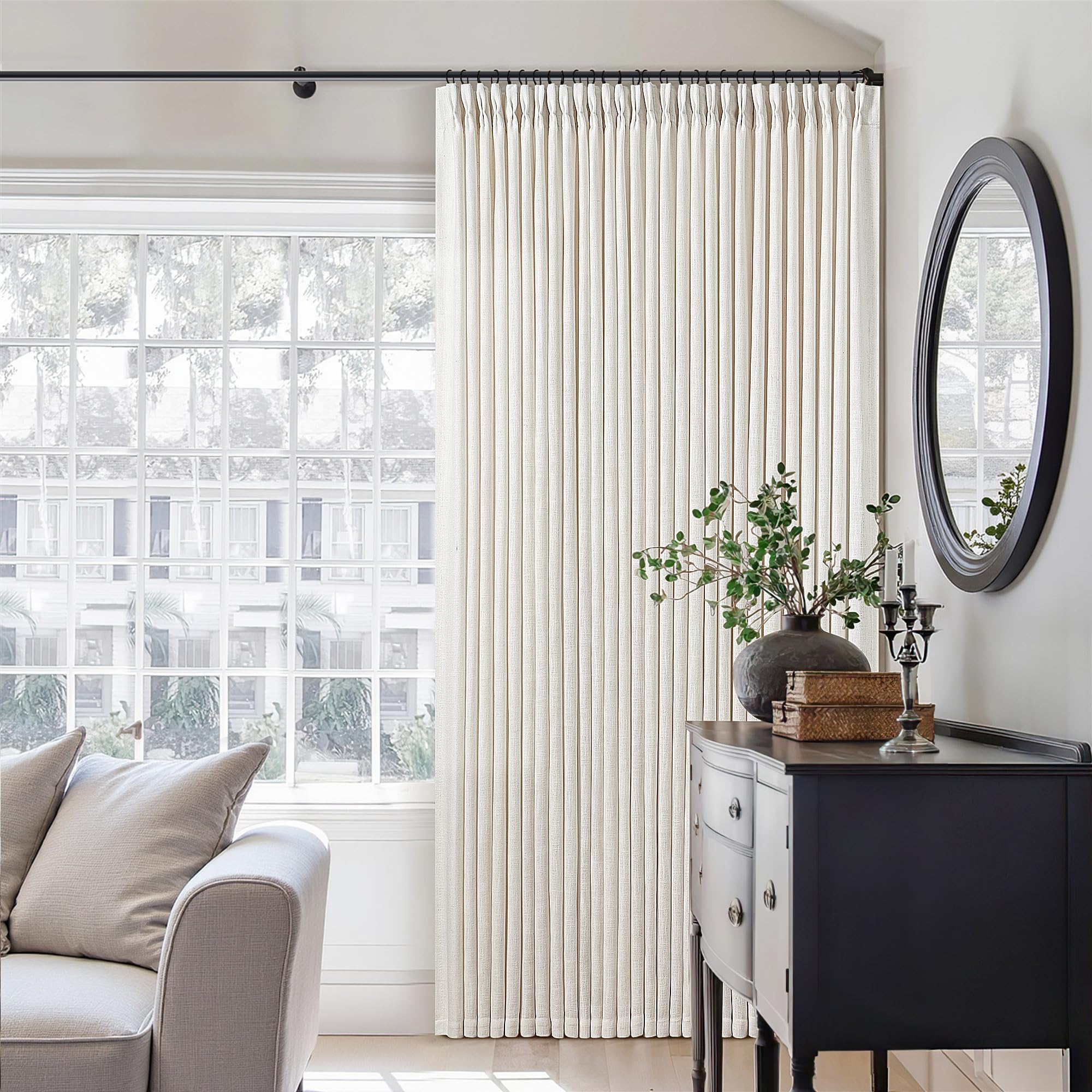 TWODRAPES length comparison showing 120-inch scale for tall windows