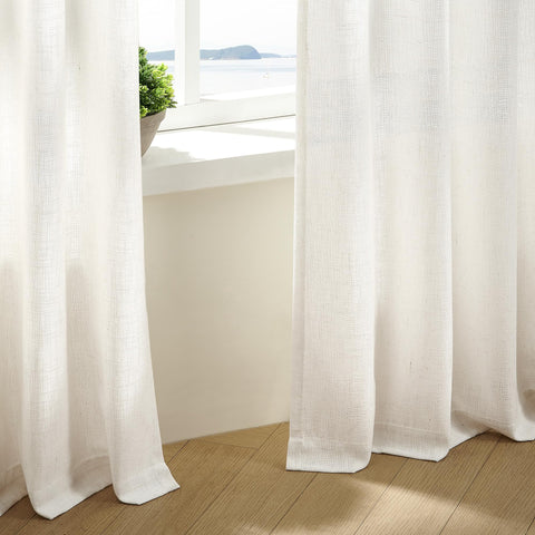 TWODRAPES floor-to-ceiling scale demonstration showing generous 102-inch length
