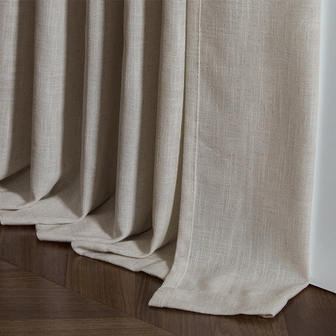 TWODRAPES panel filtering sunlight to create warm, soft interior lighting