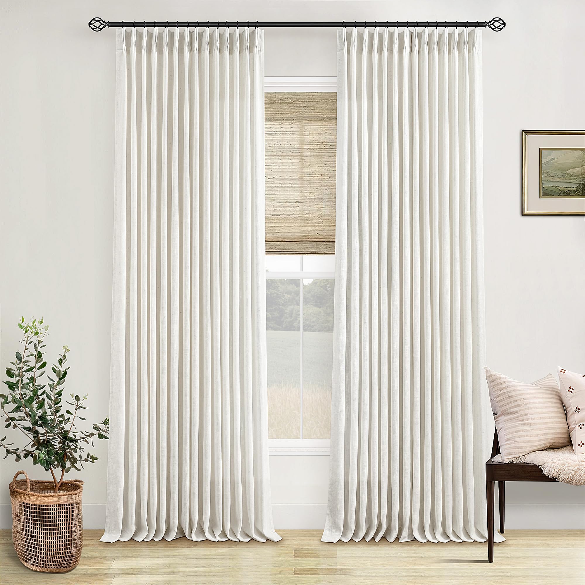 TWODRAPES package contents laid out showing panels, rings, hooks and ease