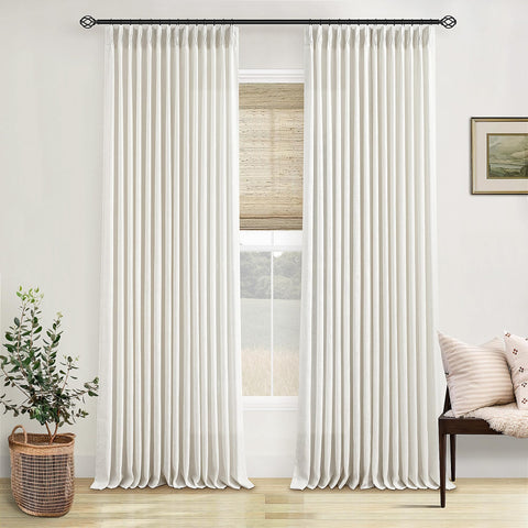 TWODRAPES package contents laid out showing panels, rings, hooks and ease