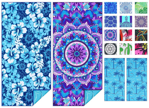 TwoYek folded floral mandala towel showing compact travel benefit