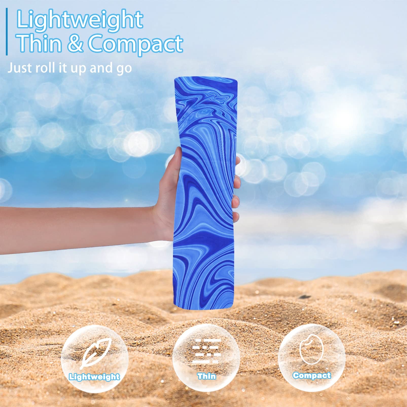 TwoYek folded compact towel illustrating easy packed portability