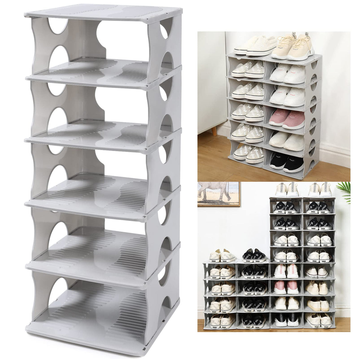 TXALWIQ front view assembled rack showing neat vertical storage benefit