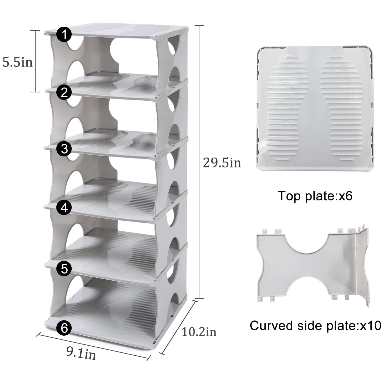 TXALWIQ side profile tower stack saving floor space in grey