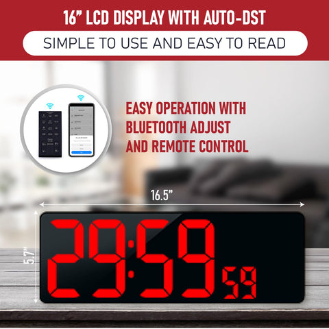 TXL remote control next to clock showing easy adjustments and long range
