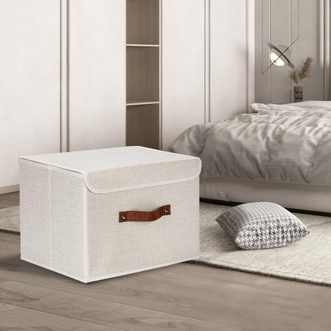 TYEERS boxes stacked inside closet demonstrating space-saving organization benefit