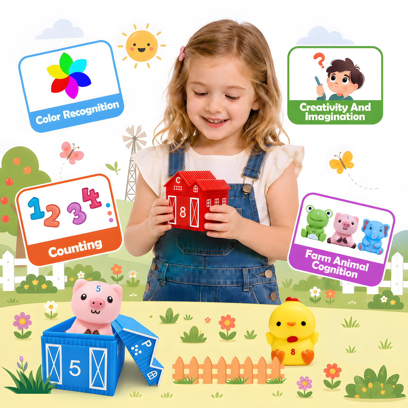 Tymokcall three finger puppets in a child’s hand demonstrating size and playability