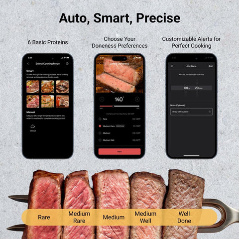 Typhur in use next to a hot grill demonstrating long-range WiFi monitoring benefit
