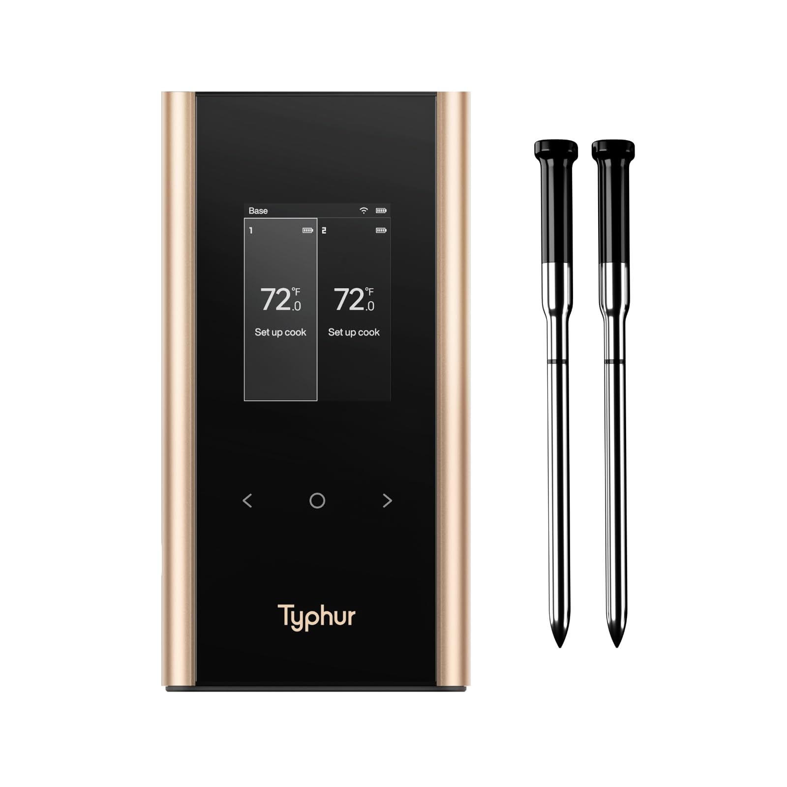 Typhur front display showing live temperatures and easy controls for quick monitoring