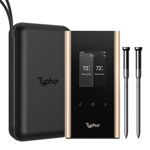 Typhur front view of Sync Gold base showing clear readout and control buttons for convenience